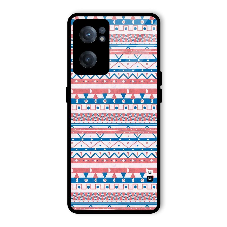 Seamless Ethnic Pattern Glass Back Case for OnePlus Nord CE 2 5G
