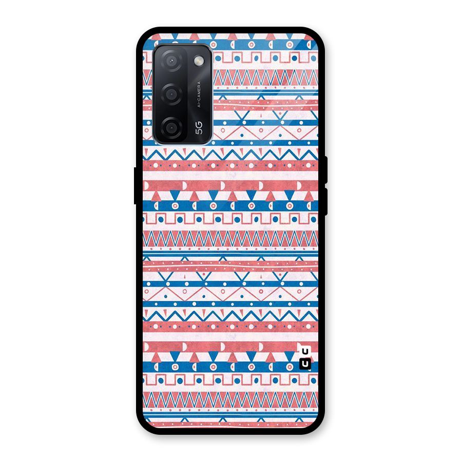 Seamless Ethnic Pattern Glass Back Case for Oppo A53s 5G