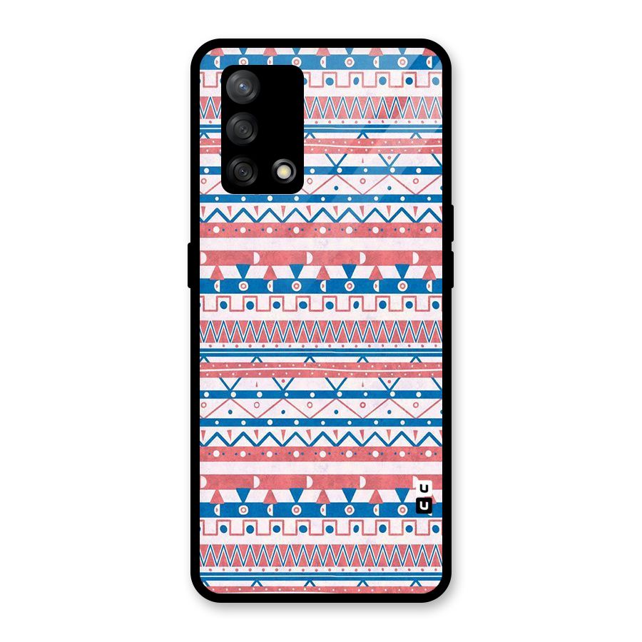 Seamless Ethnic Pattern Glass Back Case for Oppo F19