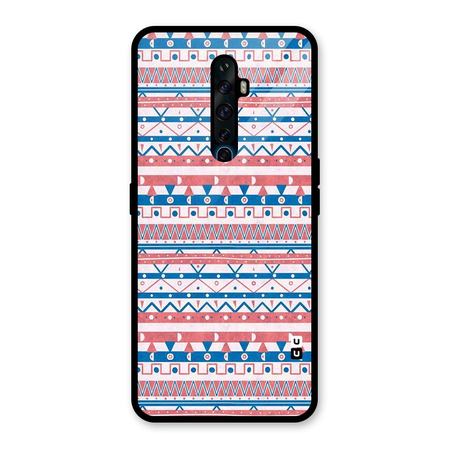 Seamless Ethnic Pattern Glass Back Case for Oppo Reno2 F