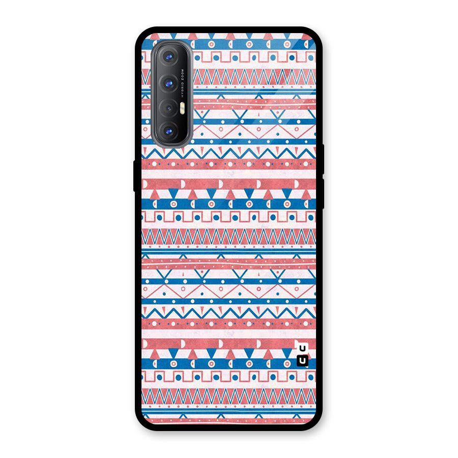 Seamless Ethnic Pattern Glass Back Case for Oppo Reno3 Pro