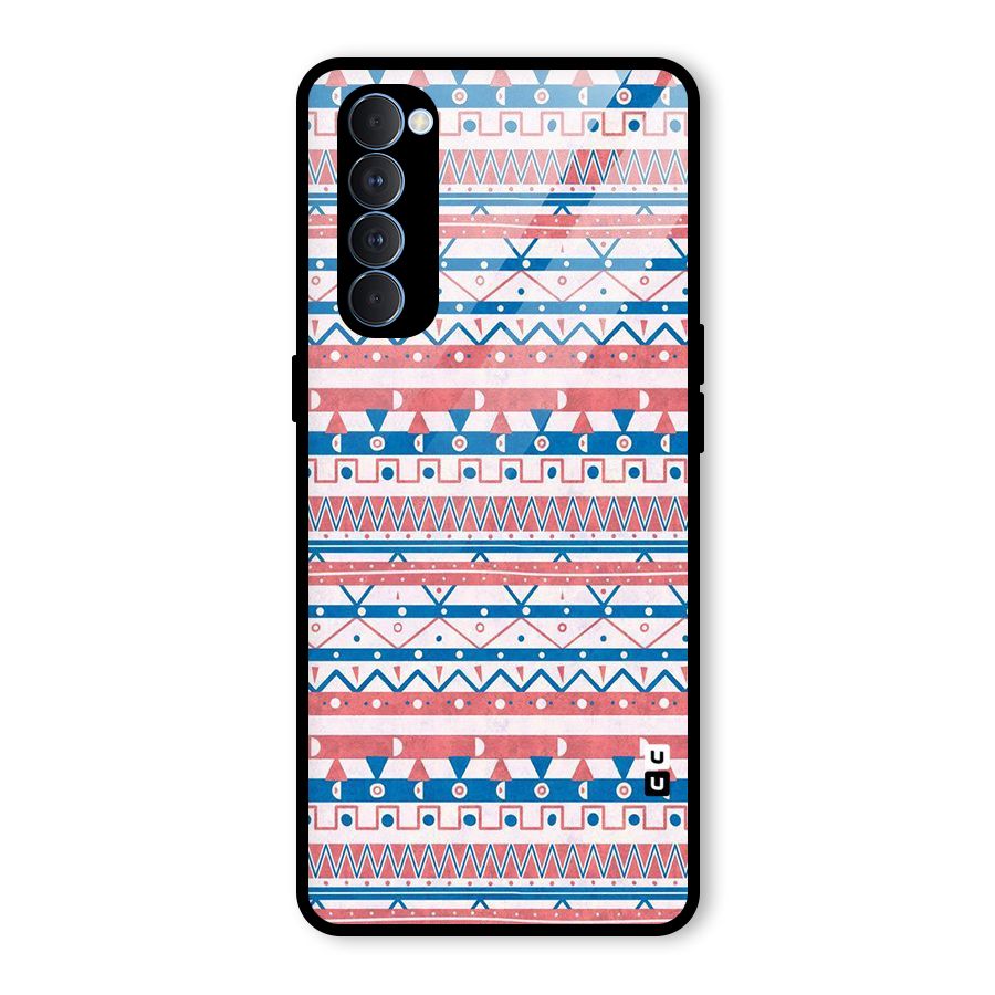 Seamless Ethnic Pattern Glass Back Case for Oppo Reno4 Pro