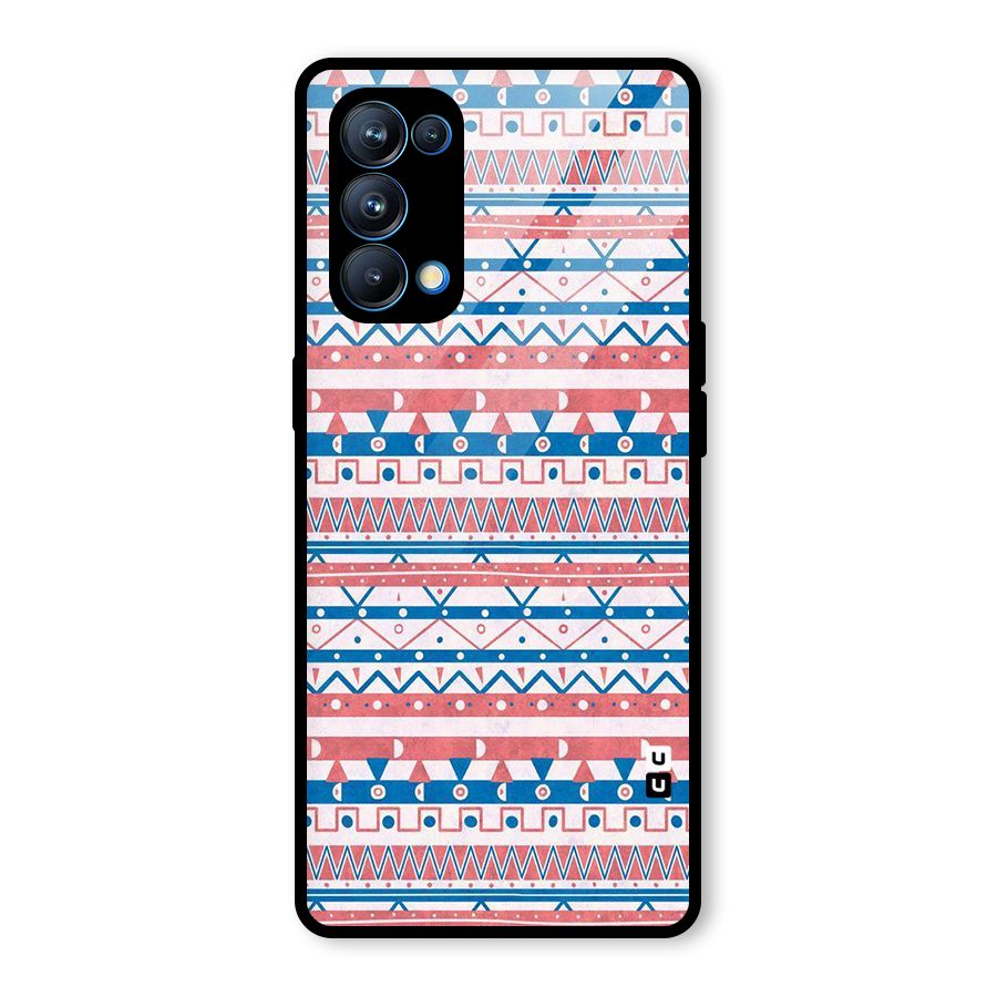 Seamless Ethnic Pattern Glass Back Case for Oppo Reno5 Pro 5G