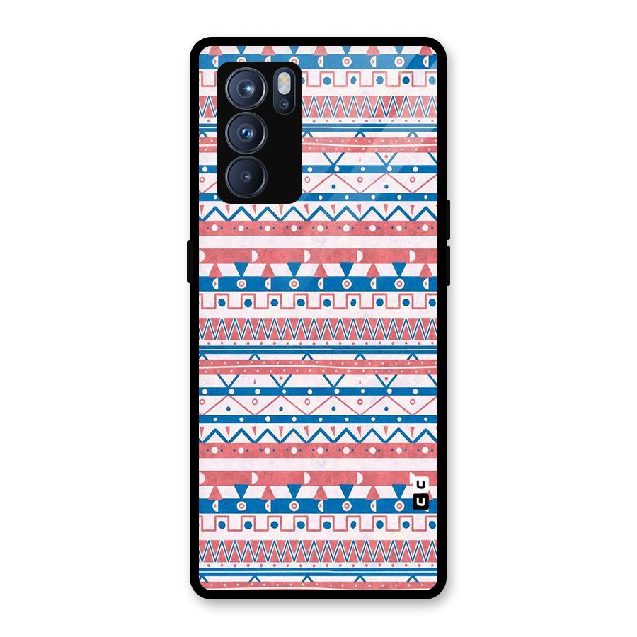 Seamless Ethnic Pattern Glass Back Case for Oppo Reno6 Pro 5G