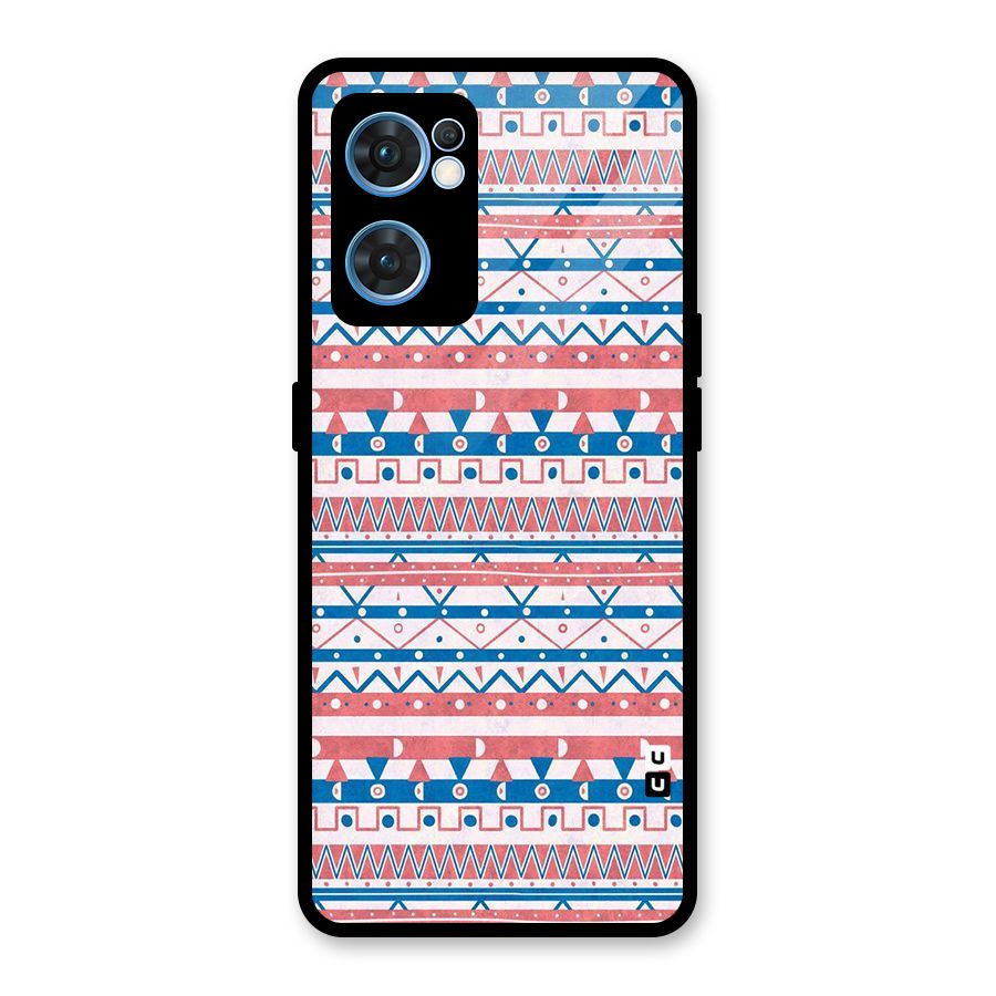 Seamless Ethnic Pattern Glass Back Case for Oppo Reno7 5G
