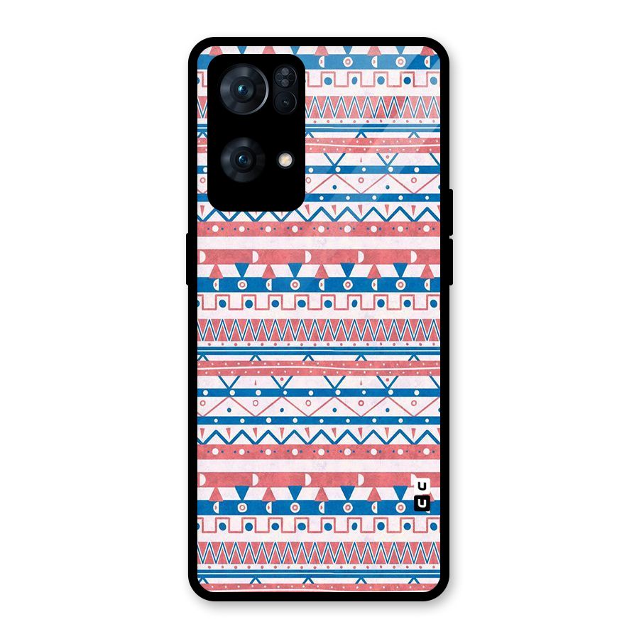 Seamless Ethnic Pattern Glass Back Case for Oppo Reno7 Pro 5G