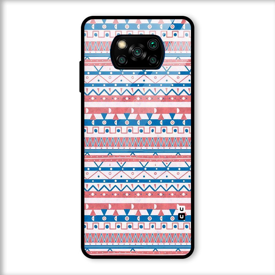 Seamless Ethnic Pattern Glass Back Case for Poco X3