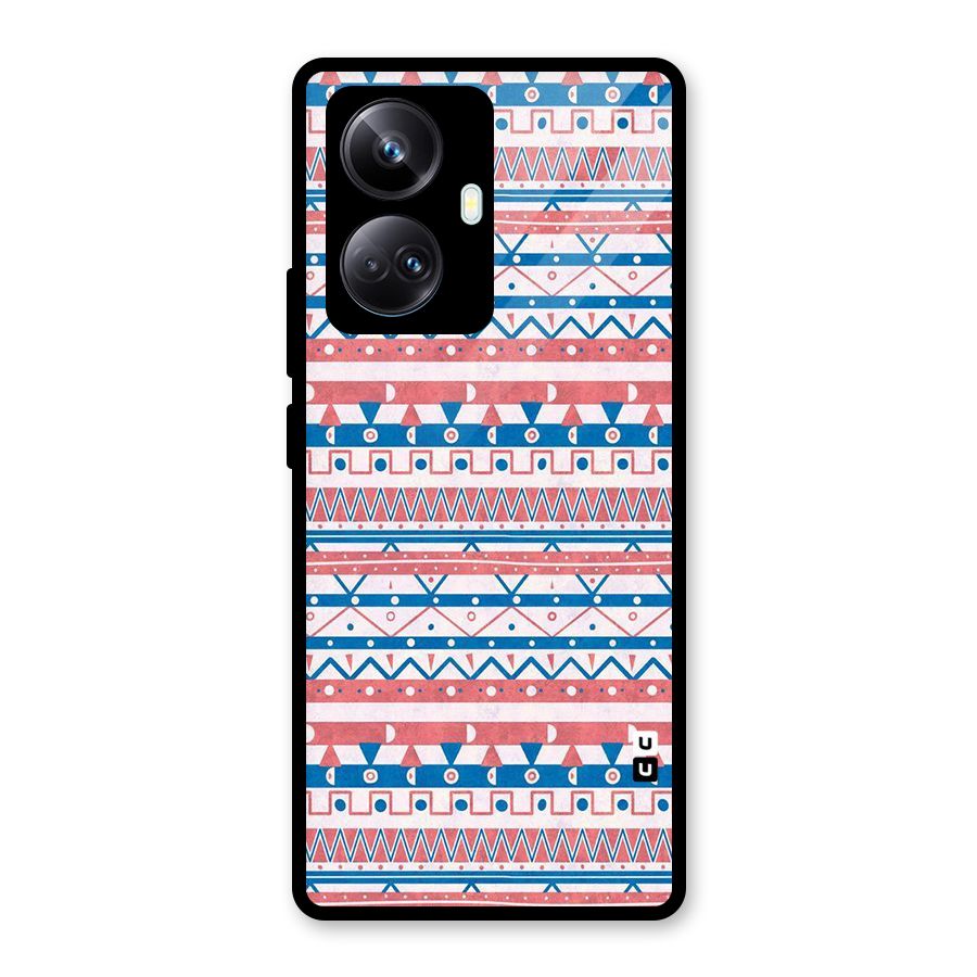 Seamless Ethnic Pattern Glass Back Case for Realme 10 Pro Plus
