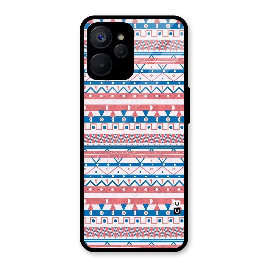 Seamless Ethnic Pattern Glass Back Case for Realme 9i 5G