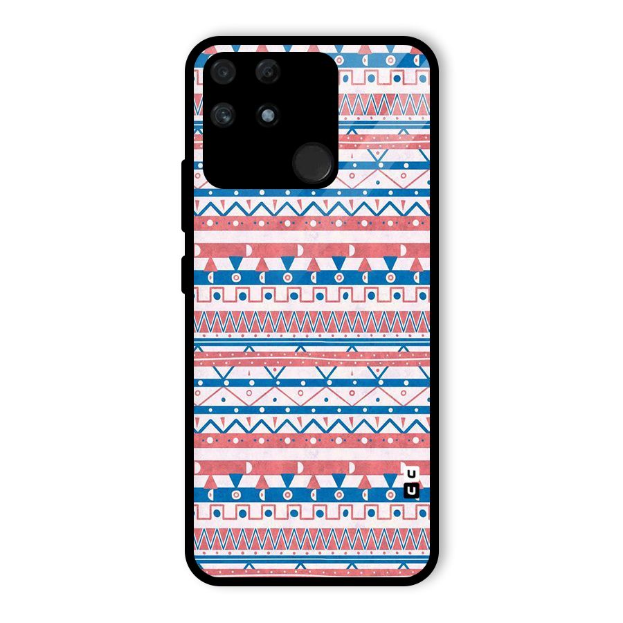 Seamless Ethnic Pattern Glass Back Case for Realme Narzo 50A