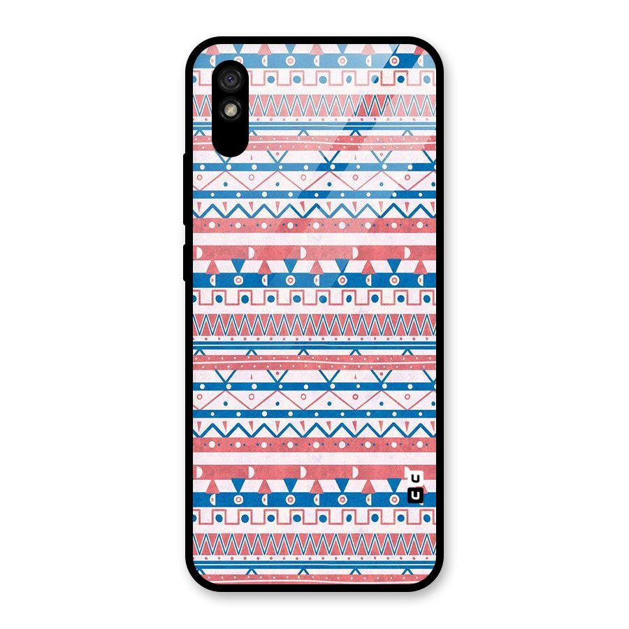 Seamless Ethnic Pattern Glass Back Case for Redmi 9A