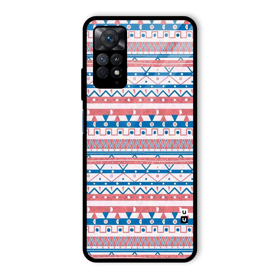 Seamless Ethnic Pattern Glass Back Case for Redmi Note 11 Pro Plus 5G