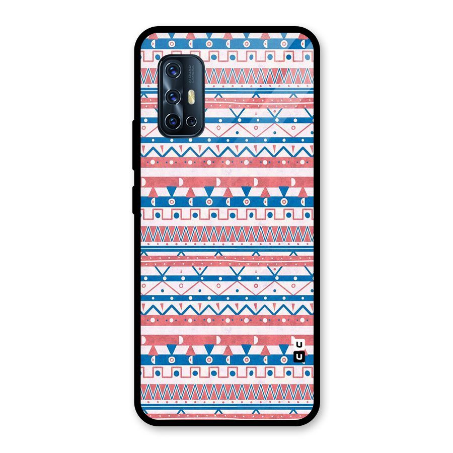 Seamless Ethnic Pattern Glass Back Case for Vivo V17