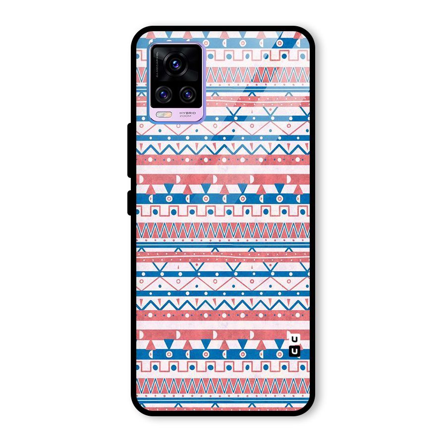 Seamless Ethnic Pattern Glass Back Case for Vivo V20 Pro