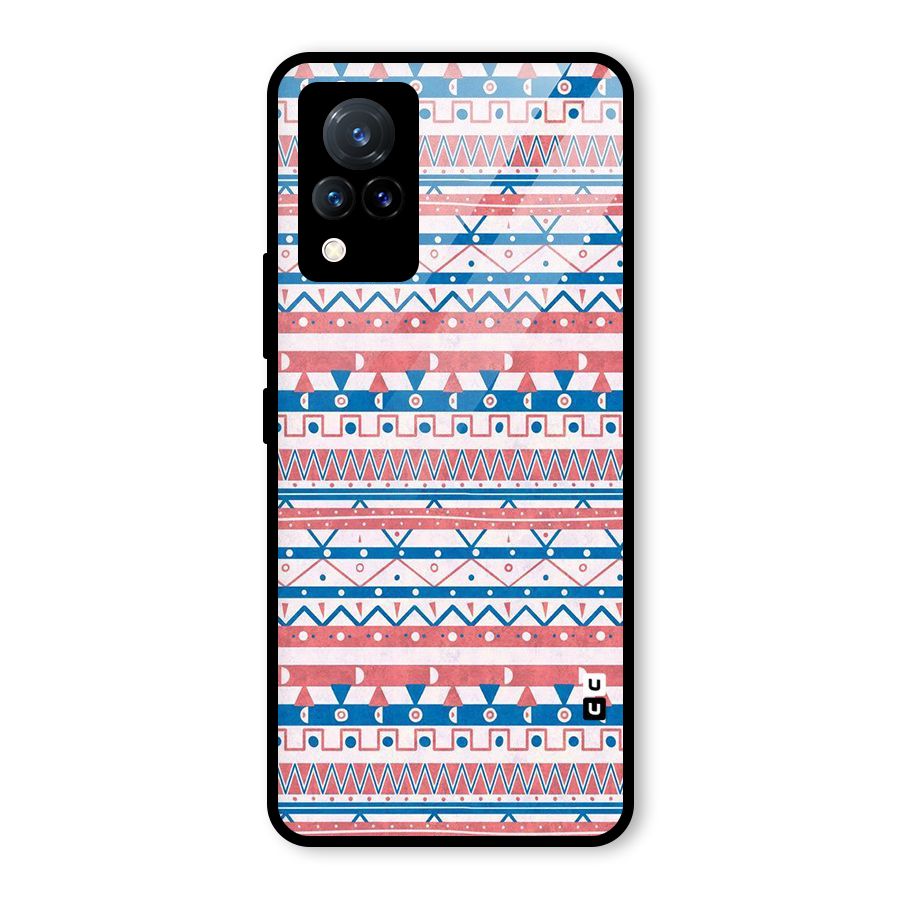 Seamless Ethnic Pattern Glass Back Case for Vivo V21 5G