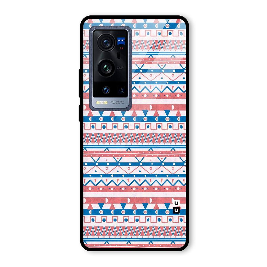 Seamless Ethnic Pattern Glass Back Case for Vivo X60 Pro Plus