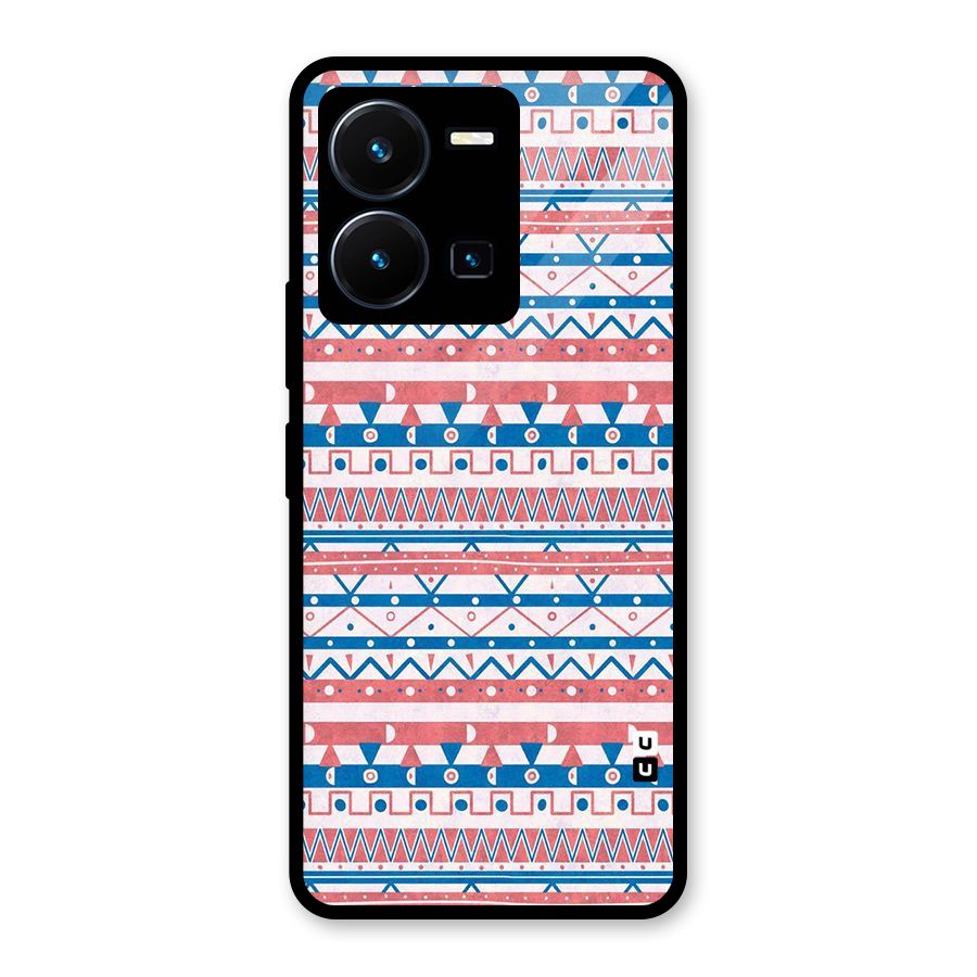 Seamless Ethnic Pattern Glass Back Case for Vivo Y35