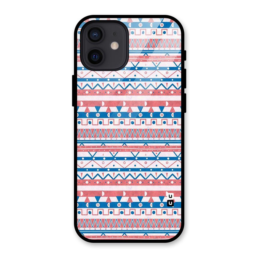 Seamless Ethnic Pattern Glass Back Case for iPhone 12