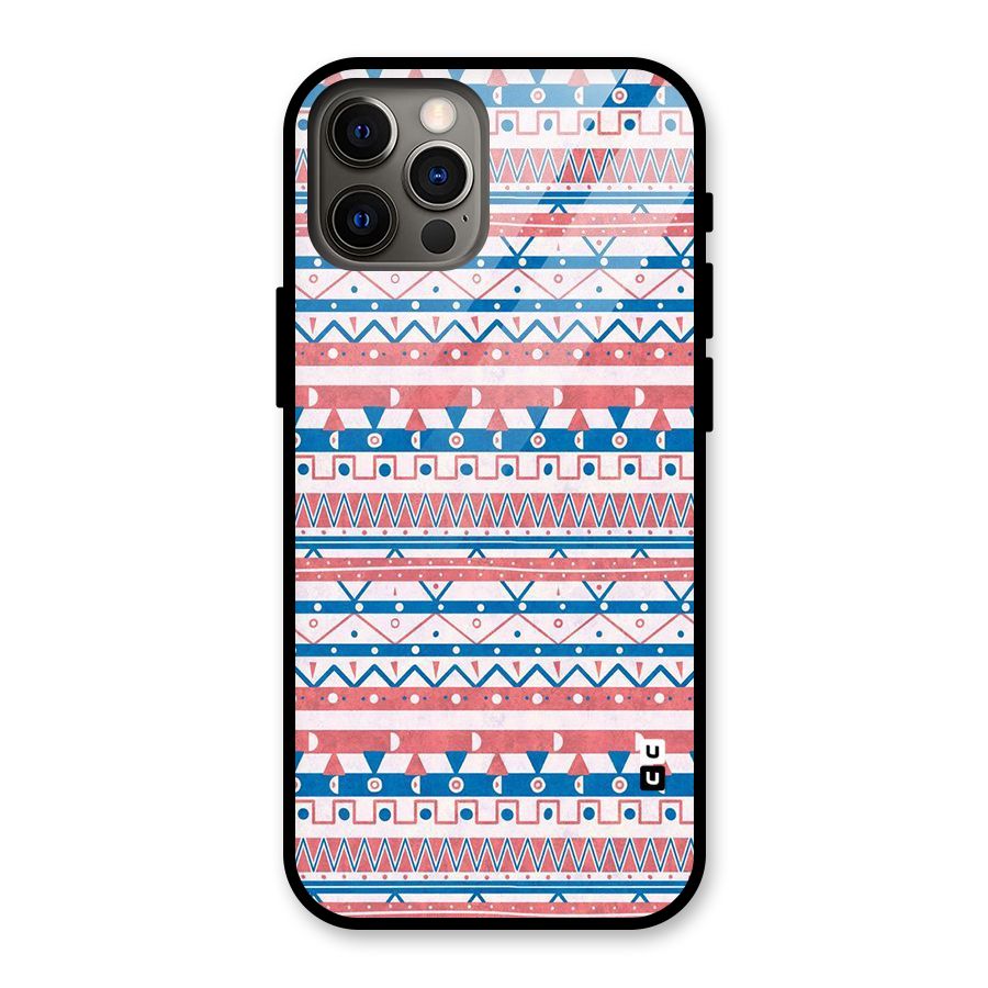 Seamless Ethnic Pattern Glass Back Case for iPhone 12 Pro