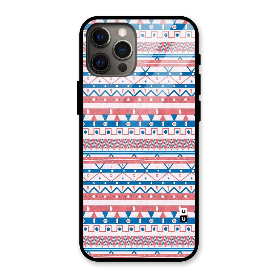 Seamless Ethnic Pattern Glass Back Case for iPhone 12 Pro Max