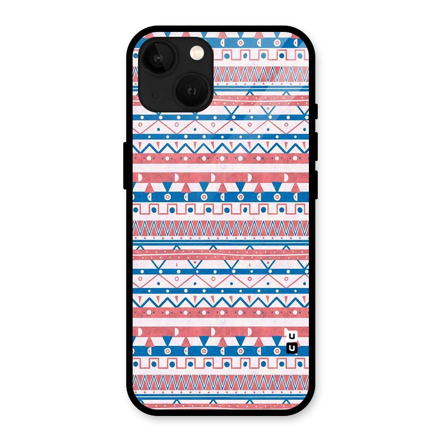 Seamless Ethnic Pattern Glass Back Case for iPhone 13