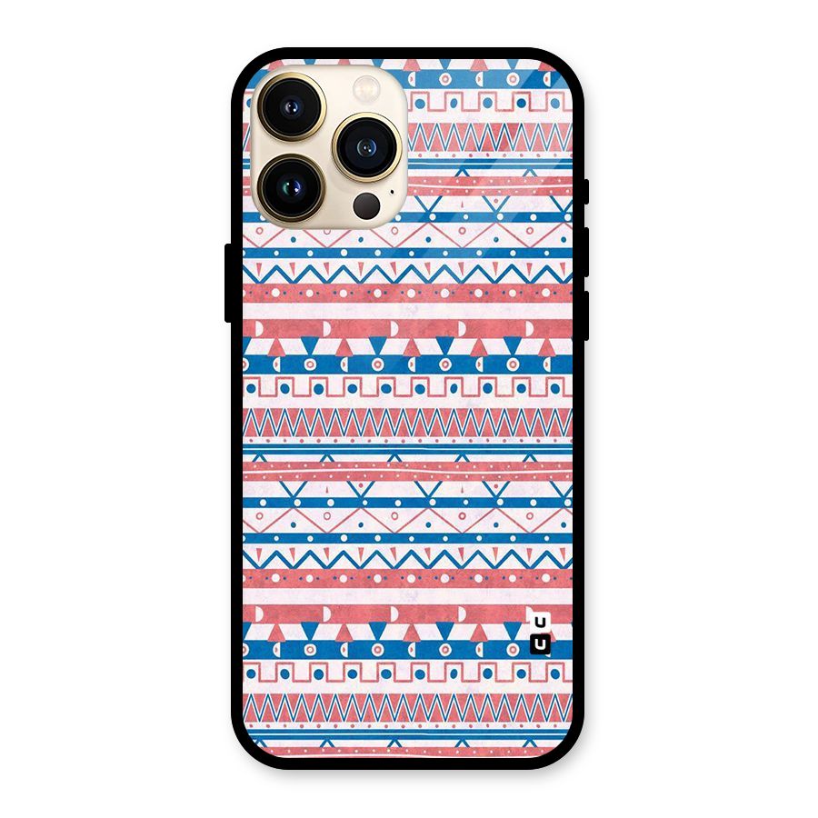 Seamless Ethnic Pattern Glass Back Case for iPhone 13 Pro Max