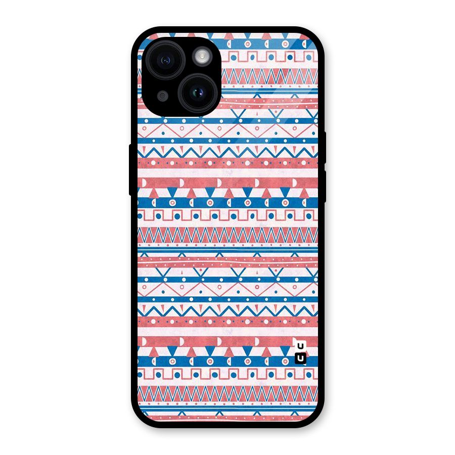 Seamless Ethnic Pattern Glass Back Case for iPhone 14