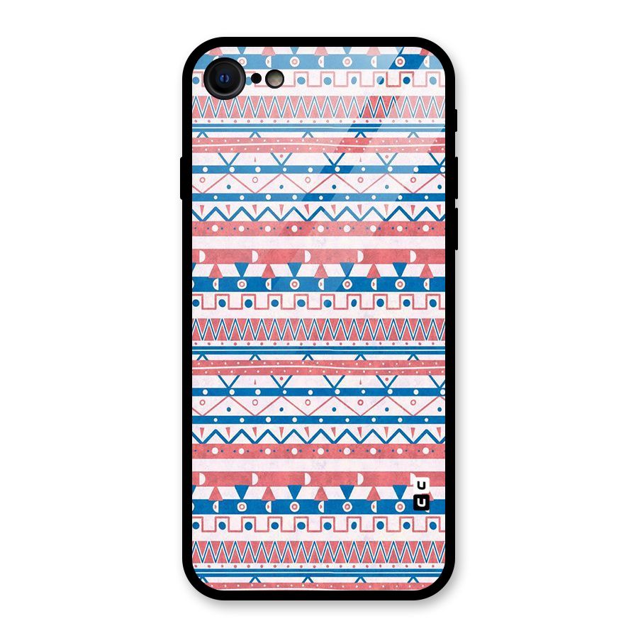 Seamless Ethnic Pattern Glass Back Case for iPhone SE 2022