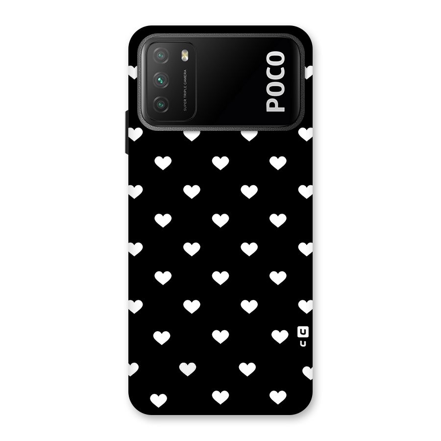 Seamless Hearts Pattern Back Case for Poco M3