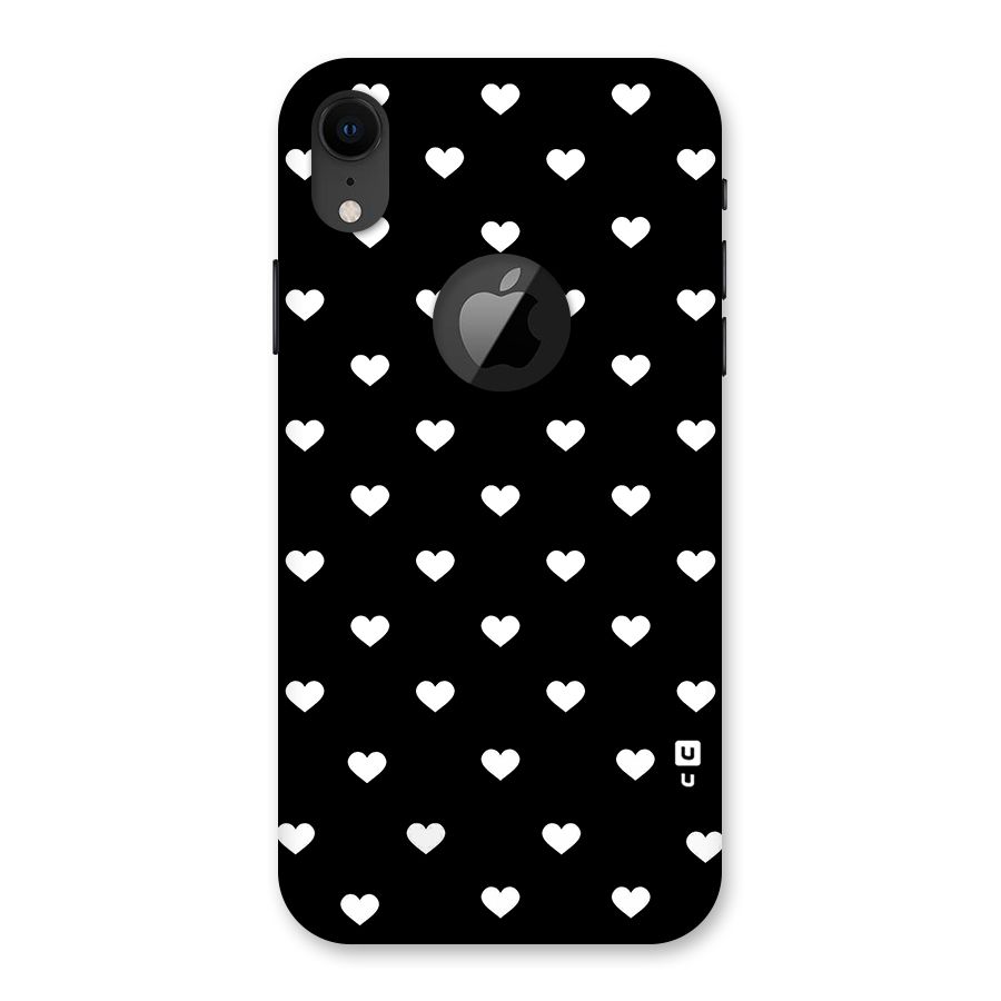 Seamless Hearts Pattern Back Case for iPhone XR Logo Cut