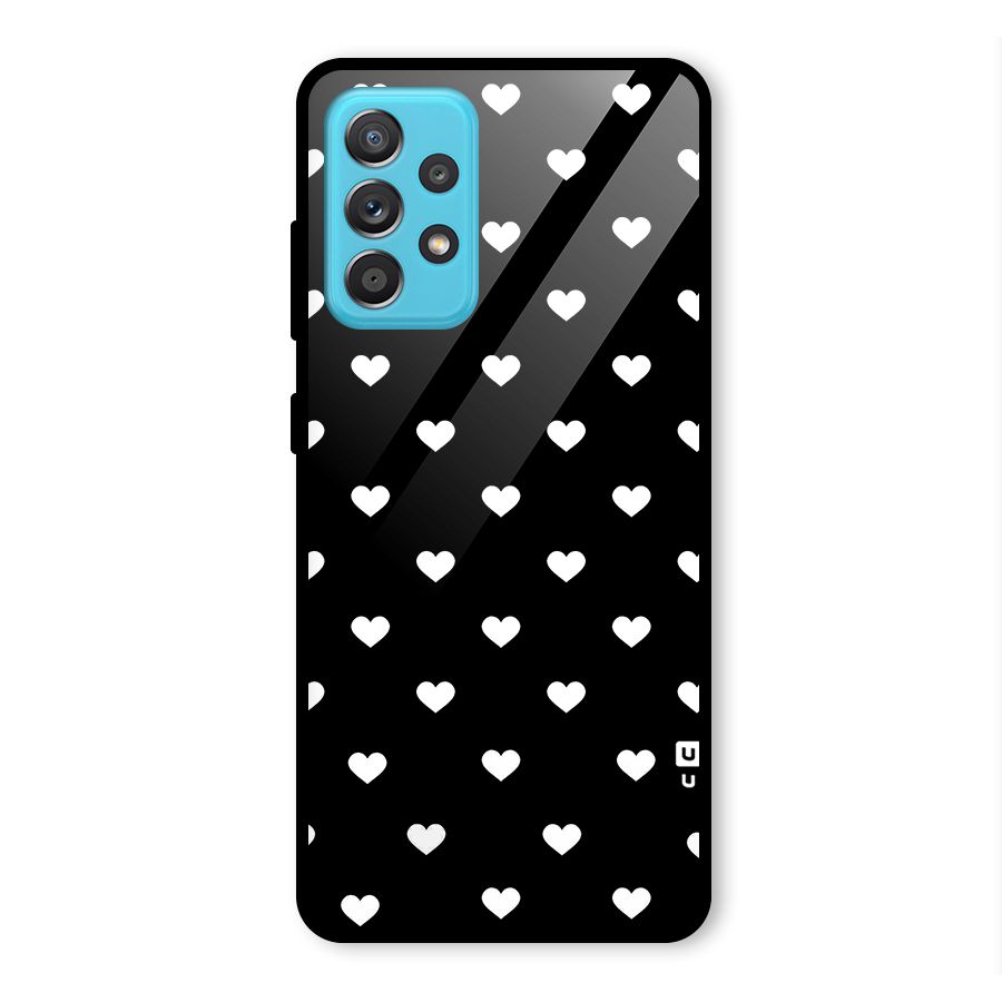 Seamless Hearts Pattern Glass Back Case for Galaxy A52s 5G