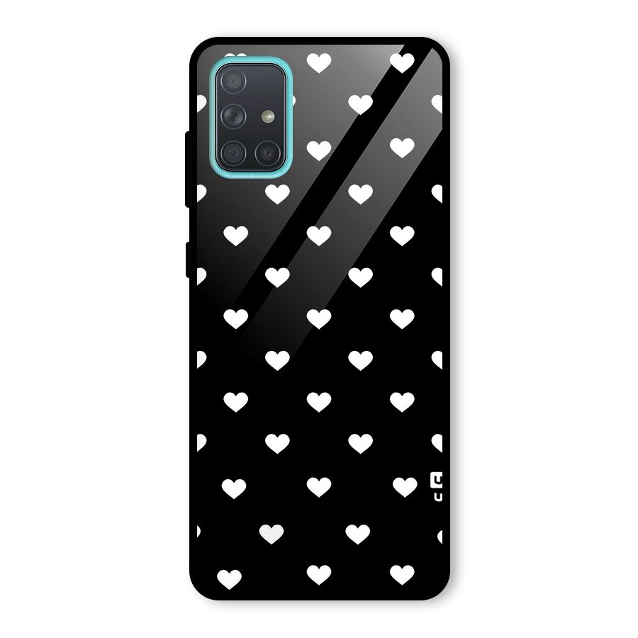 Seamless Hearts Pattern Glass Back Case for Galaxy A71