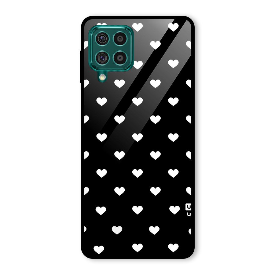 Seamless Hearts Pattern Glass Back Case for Galaxy F62
