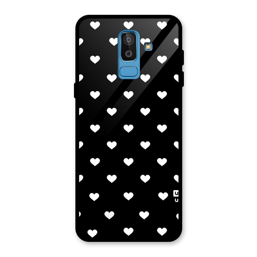 Seamless Hearts Pattern Glass Back Case for Galaxy J8