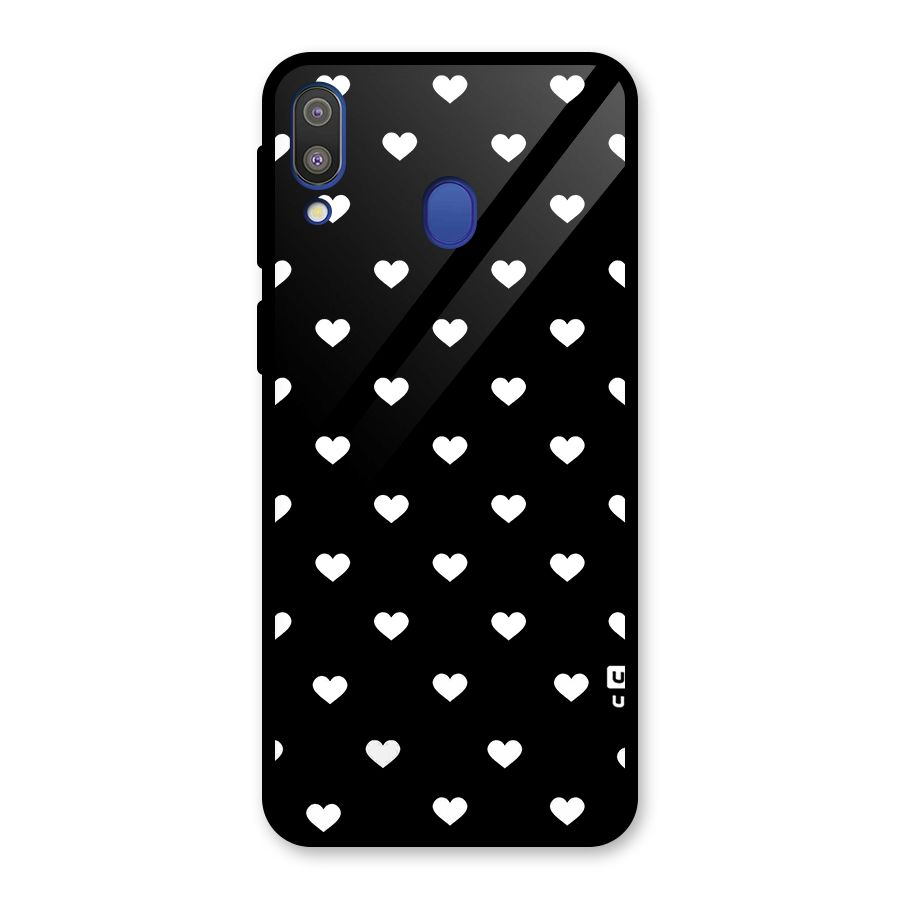 Seamless Hearts Pattern Glass Back Case for Galaxy M20