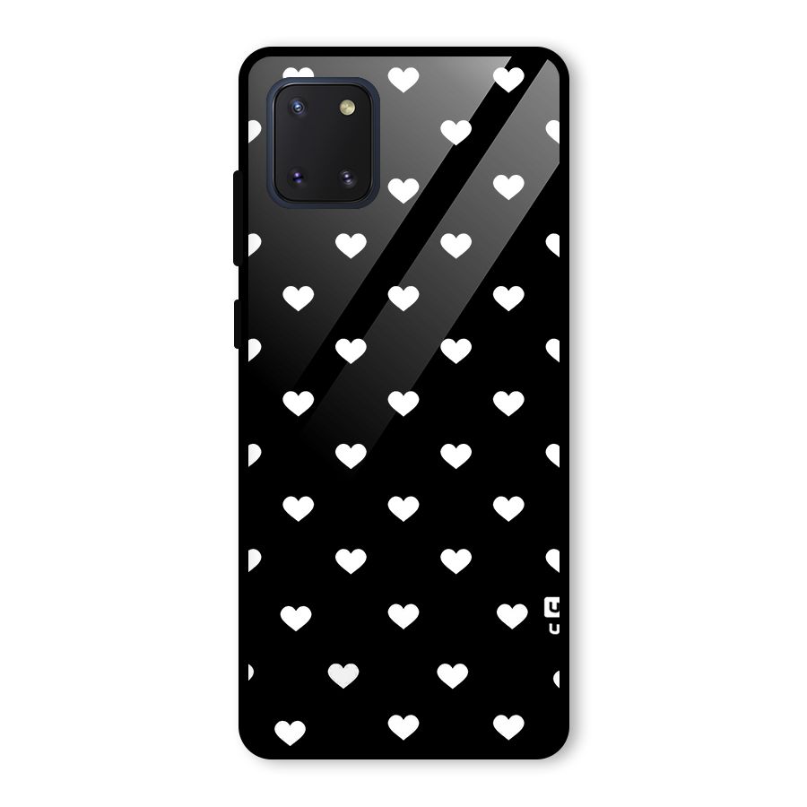 Seamless Hearts Pattern Glass Back Case for Galaxy Note 10 Lite