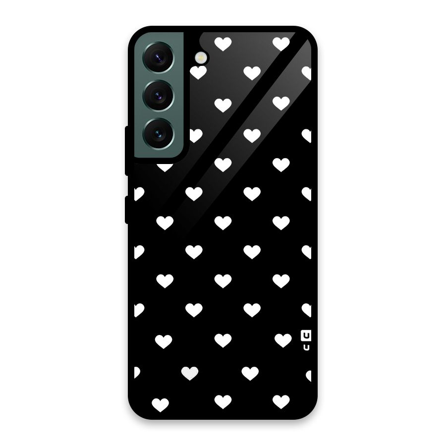 Seamless Hearts Pattern Glass Back Case for Galaxy S22 5G