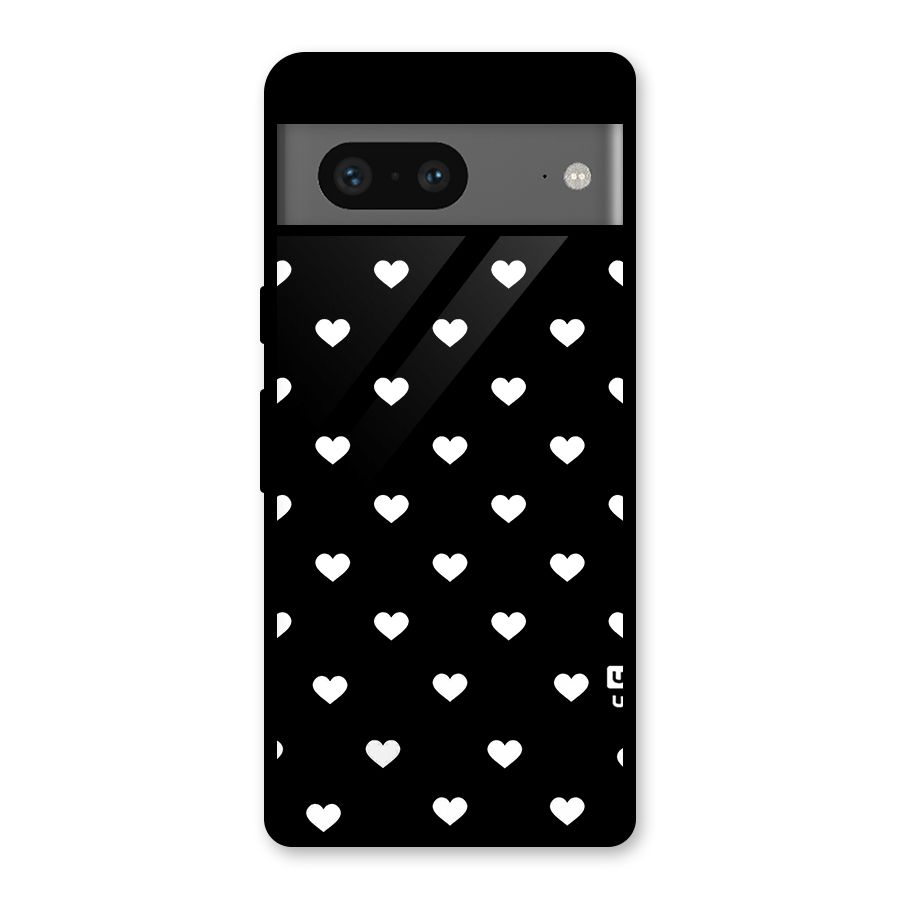 Seamless Hearts Pattern Glass Back Case for Google Pixel 7