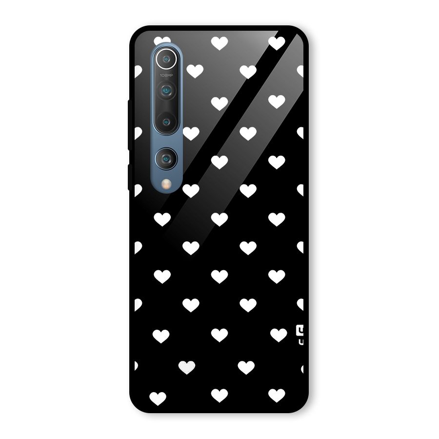Seamless Hearts Pattern Glass Back Case for Mi 10