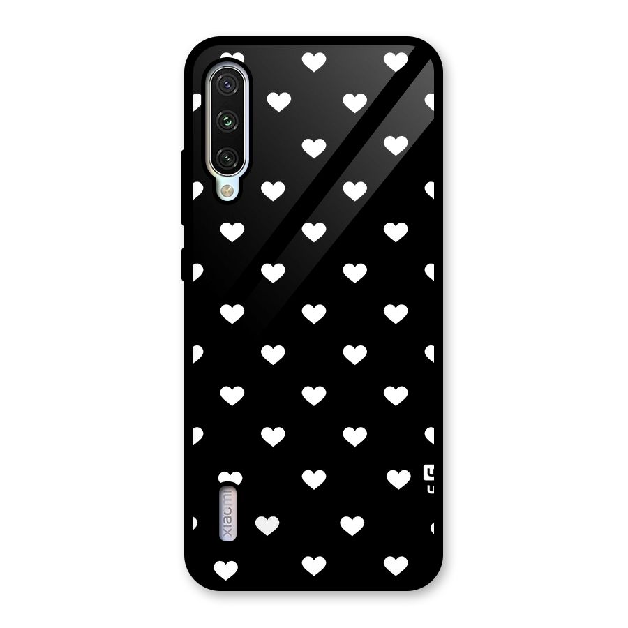 Seamless Hearts Pattern Glass Back Case for Mi A3