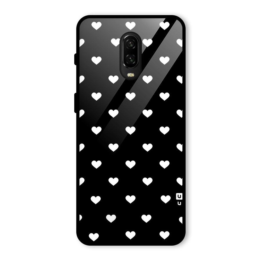 Seamless Hearts Pattern Glass Back Case for OnePlus 6T