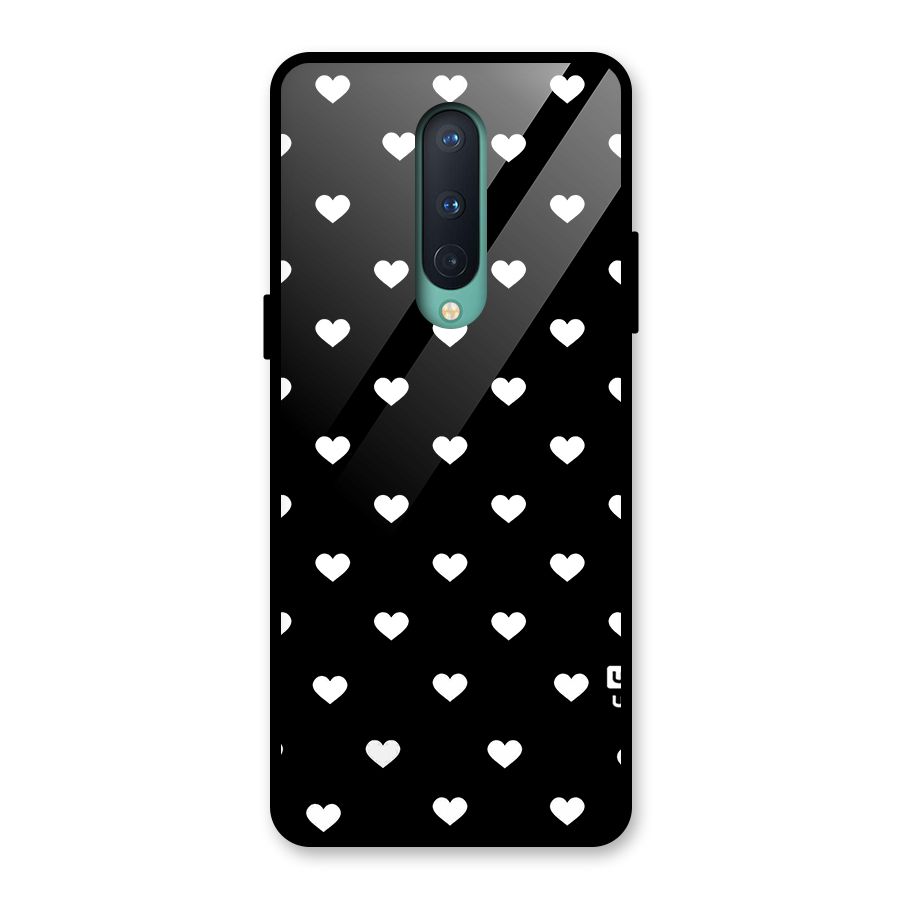 Seamless Hearts Pattern Glass Back Case for OnePlus 8