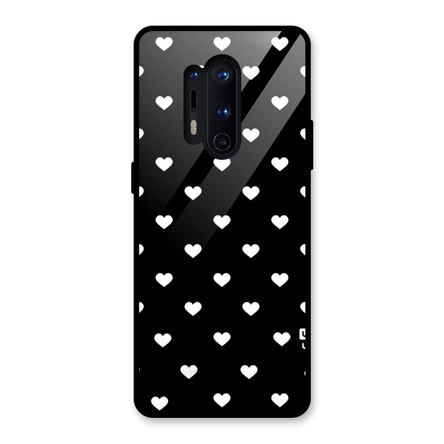 Seamless Hearts Pattern Glass Back Case for OnePlus 8 Pro