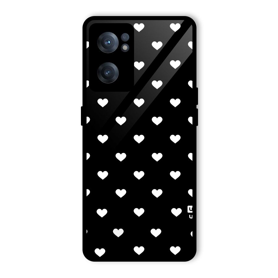 Seamless Hearts Pattern Glass Back Case for OnePlus Nord CE 2 5G
