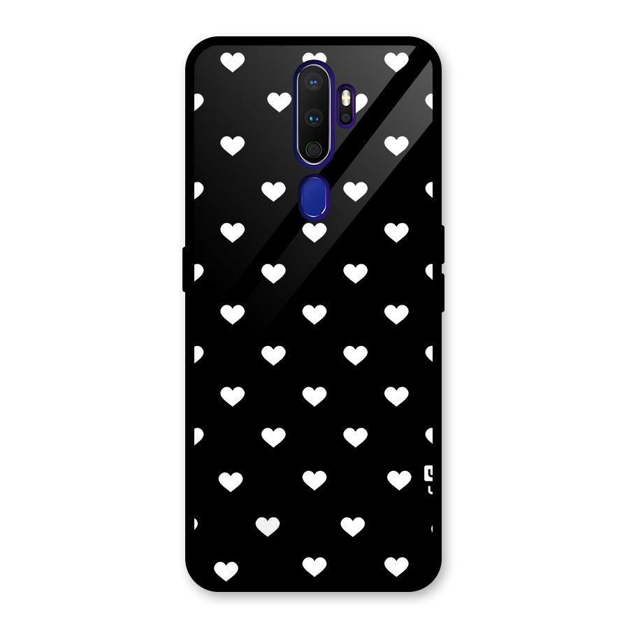 Seamless Hearts Pattern Glass Back Case for Oppo A9 (2020)