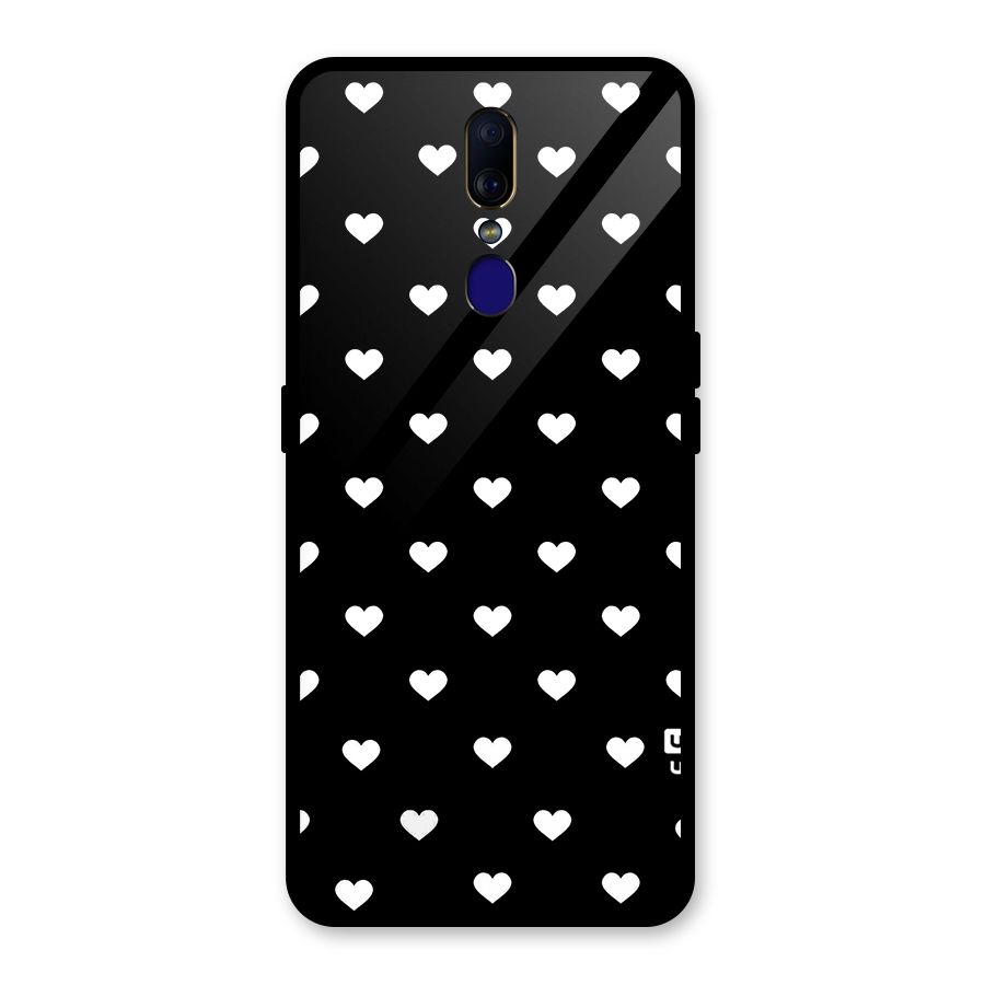 Seamless Hearts Pattern Glass Back Case for Oppo F11
