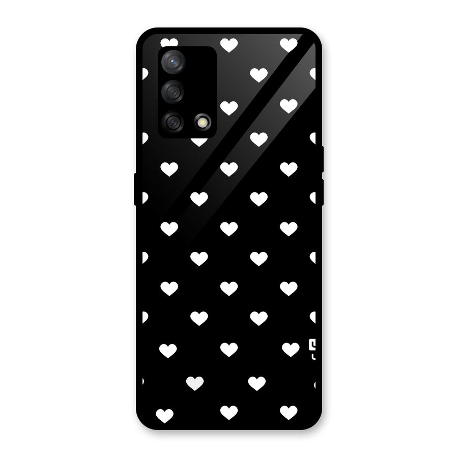 Seamless Hearts Pattern Glass Back Case for Oppo F19
