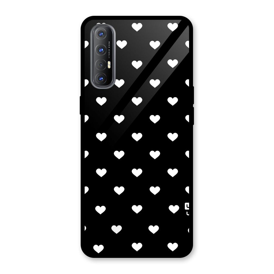 Seamless Hearts Pattern Glass Back Case for Oppo Reno3 Pro