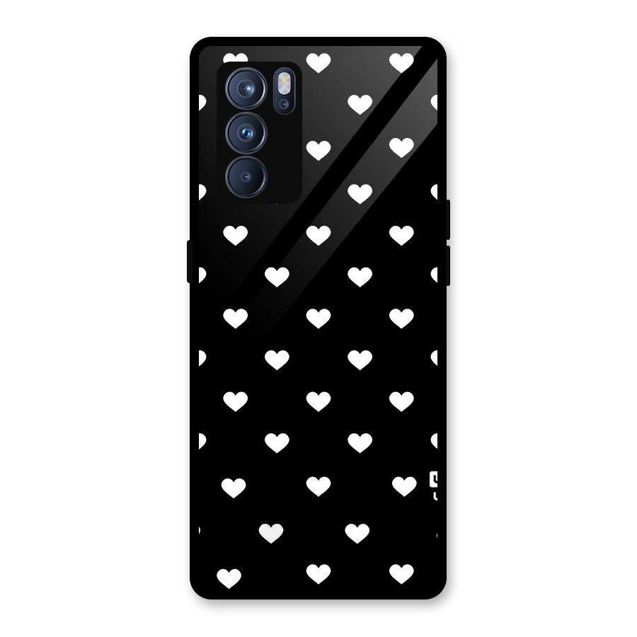 Seamless Hearts Pattern Glass Back Case for Oppo Reno6 Pro 5G