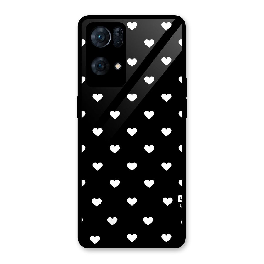 Seamless Hearts Pattern Glass Back Case for Oppo Reno7 Pro 5G